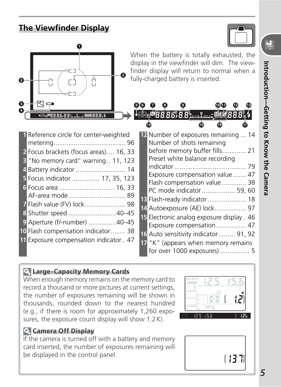 The viewfi nder display | Nikon D50 User Manual | Page 15 / 148