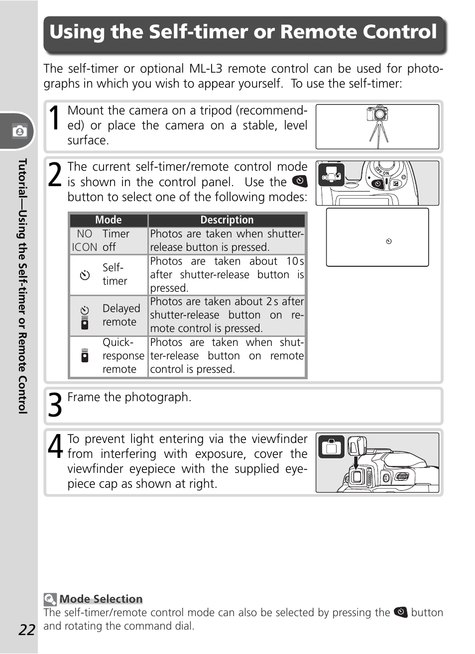 Using the self-timer or remote control | Nikon D50 User Manual | Page 32 / 148