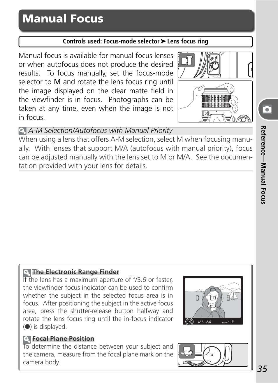Manual focus | Nikon D50 User Manual | Page 45 / 148