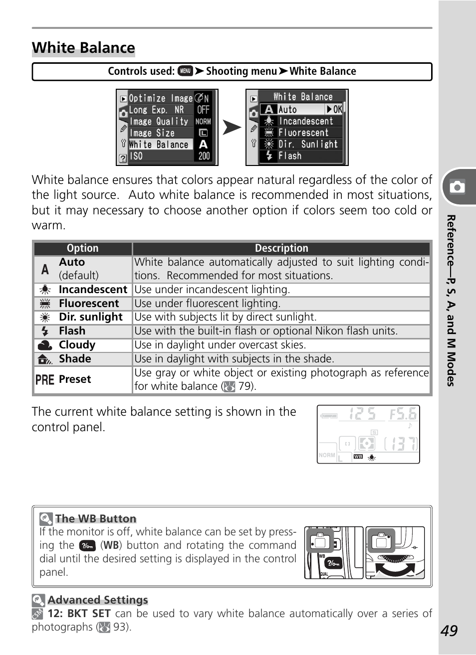 White balance | Nikon D50 User Manual | Page 59 / 148