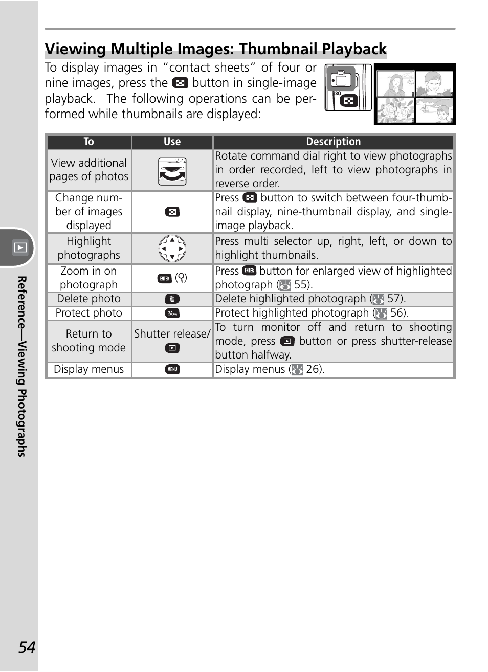 Viewing multiple images: thumbnail playback | Nikon D50 User Manual | Page 64 / 148