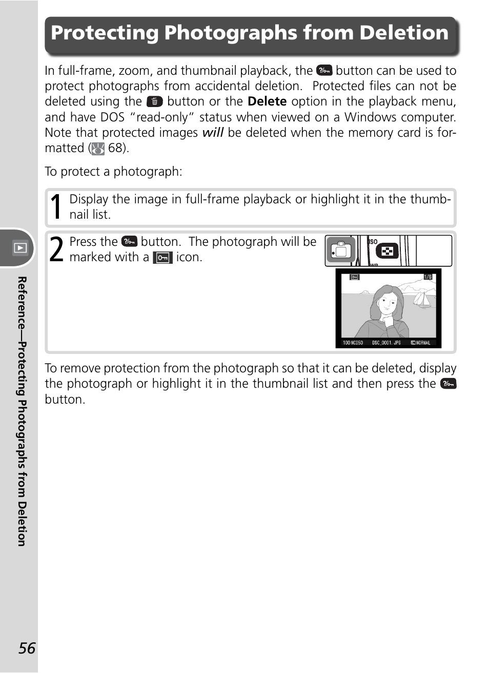 Protecting photographs from deletion | Nikon D50 User Manual | Page 66 / 148