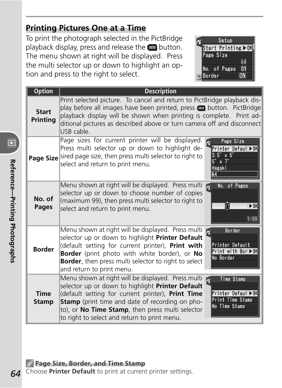Printing pictures one at a time | Nikon D50 User Manual | Page 74 / 148