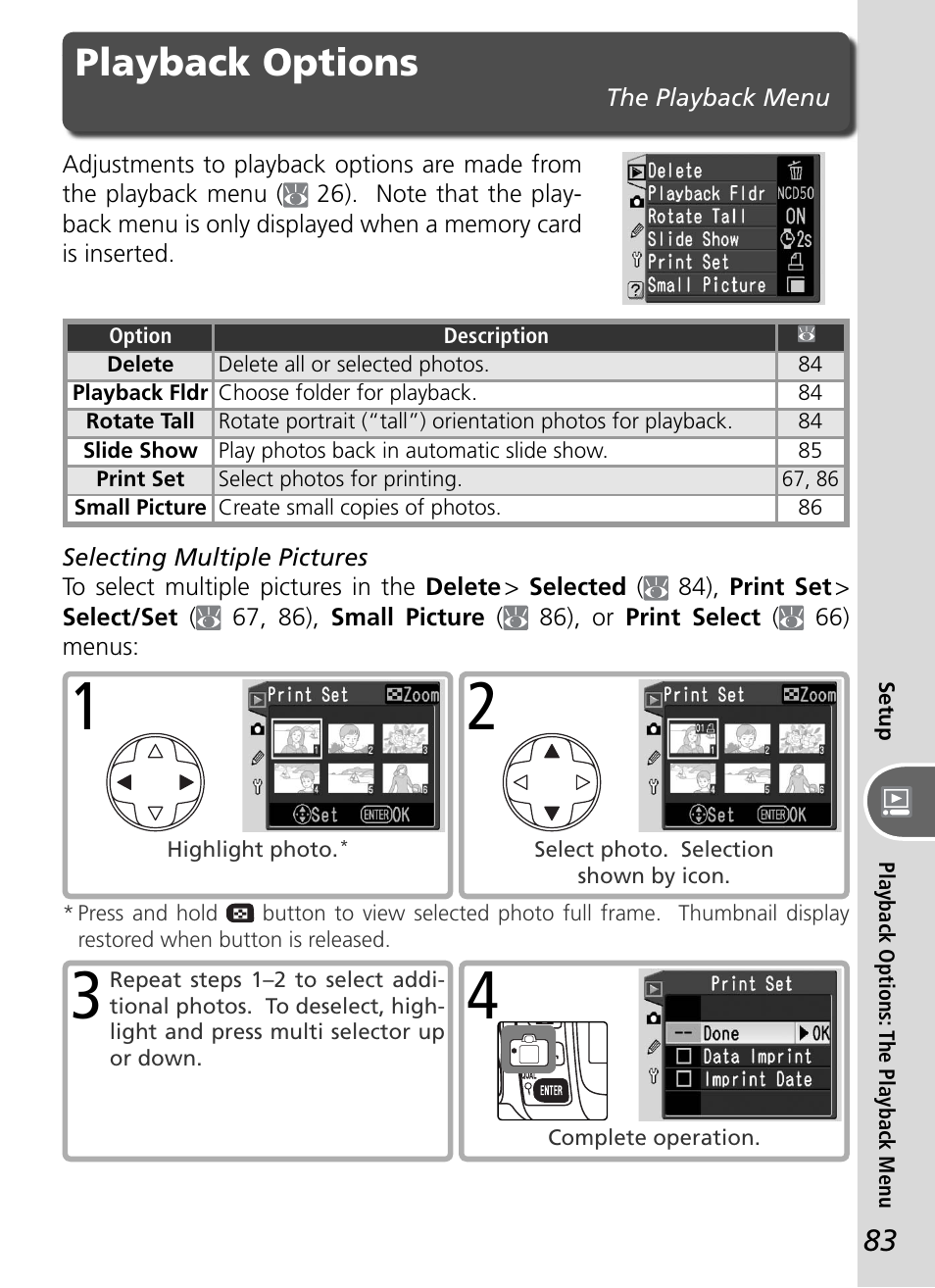Playback options | Nikon D50 User Manual | Page 93 / 148