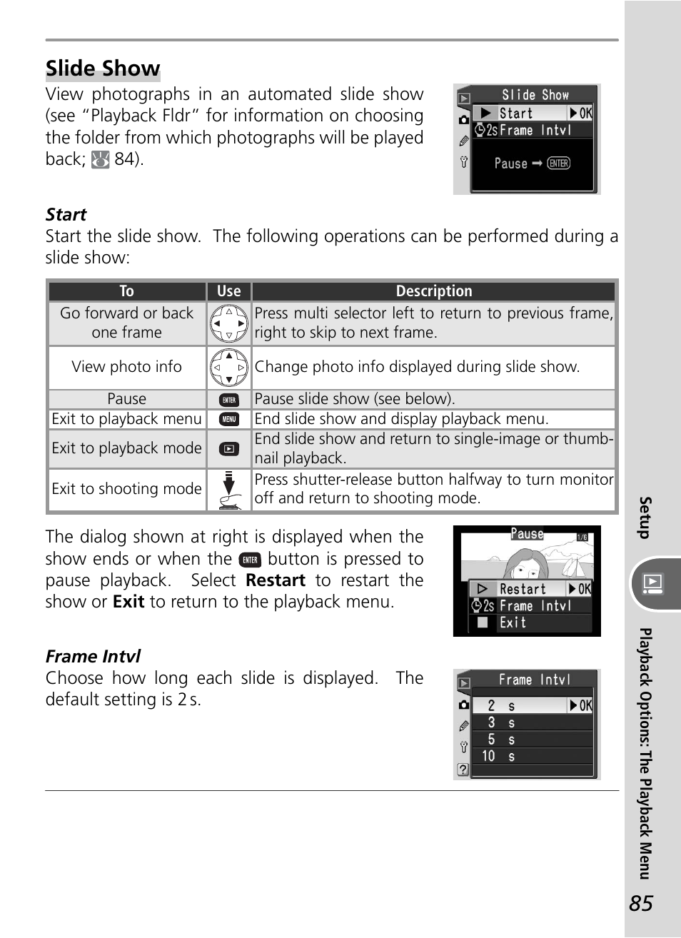 Slide show | Nikon D50 User Manual | Page 95 / 148