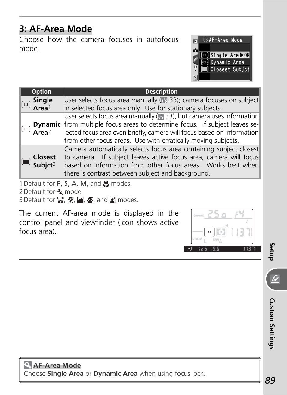 Af-area mode | Nikon D50 User Manual | Page 99 / 148