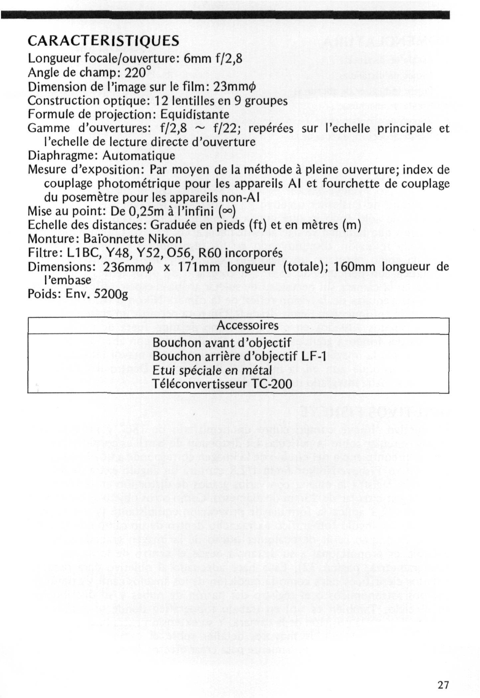 Nikon Fisheye-NIKKOR 6mm f-2.8 User Manual | Page 27 / 36
