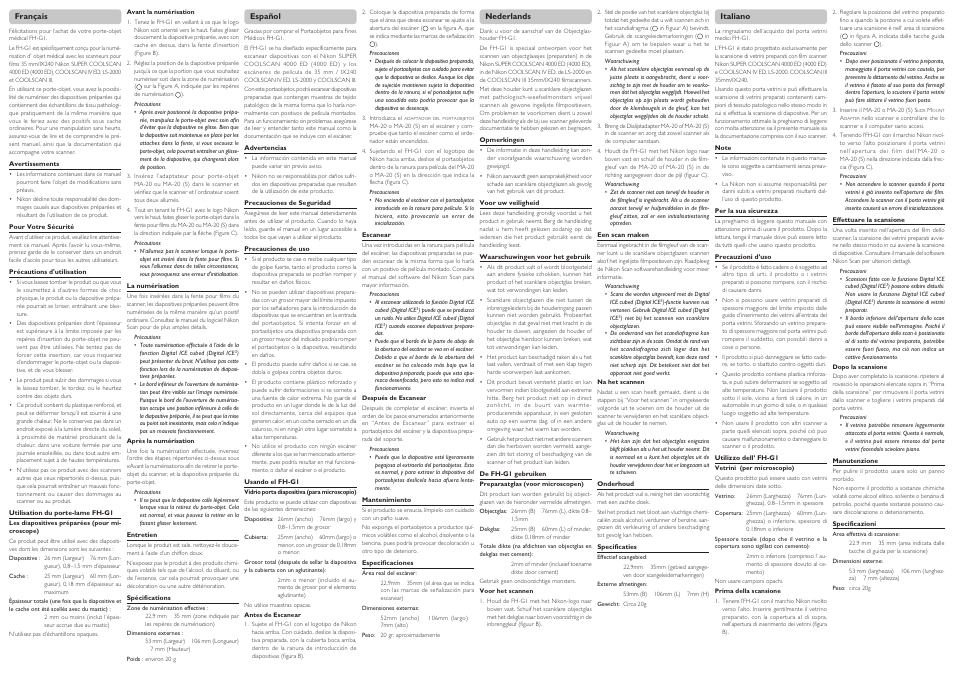 Nikon FH-G1 Medical Slide Holder Adapter User Manual | Page 2 / 2