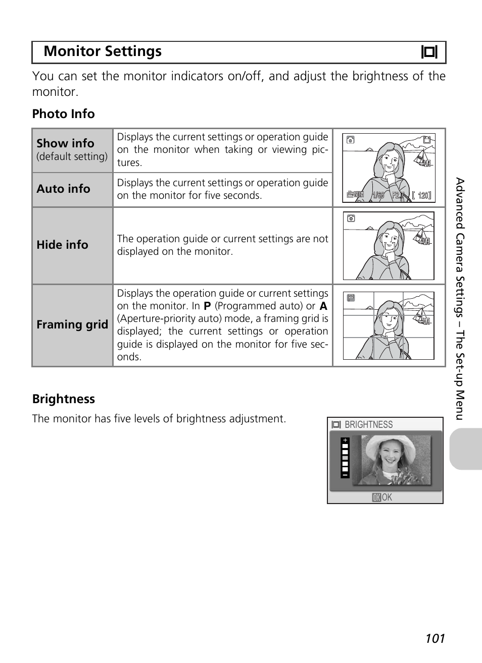 Monitor settings z | Nikon P4 User Manual | Page 103 / 137