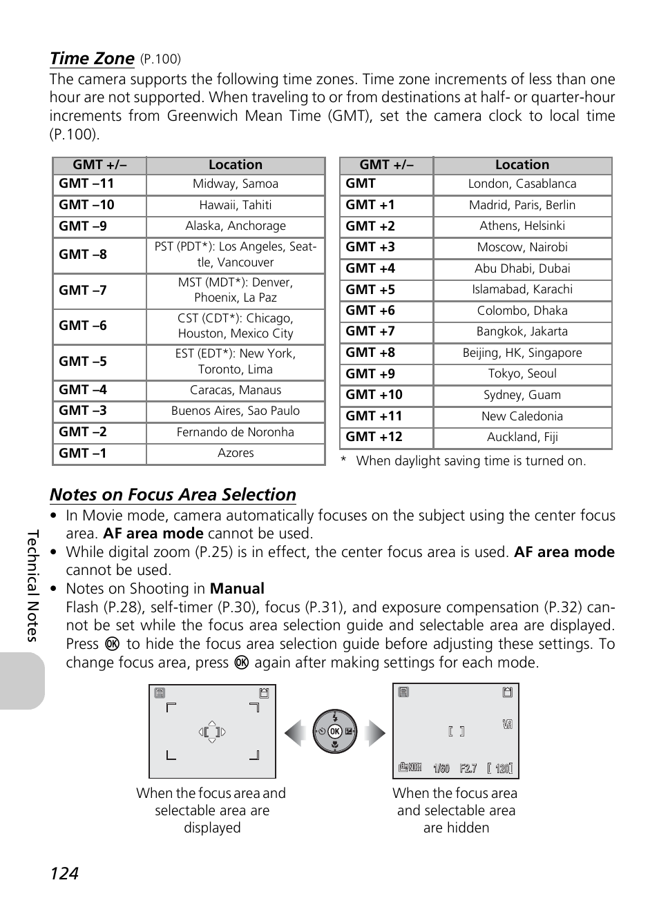 Time zone | Nikon P4 User Manual | Page 126 / 137