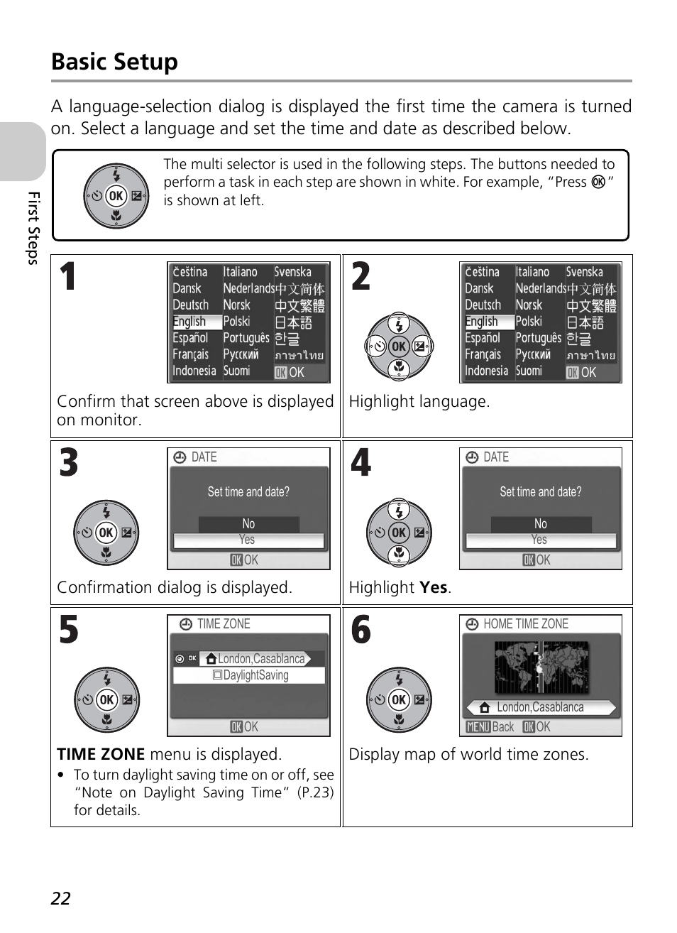 Basic setup | Nikon P4 User Manual | Page 24 / 137