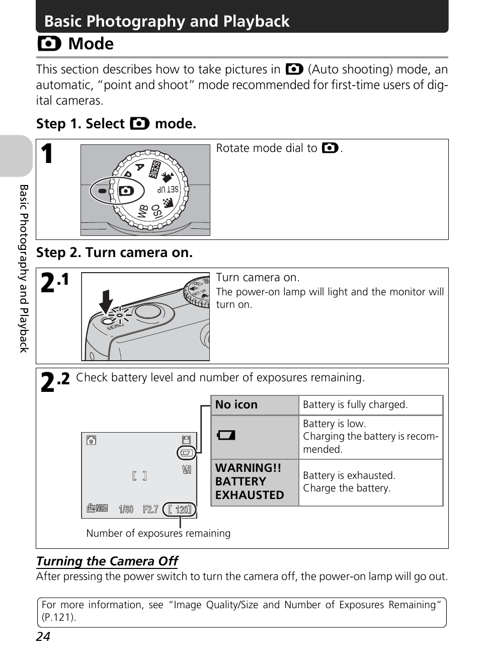 X mode, Basic photography and playback | Nikon P4 User Manual | Page 26 / 137