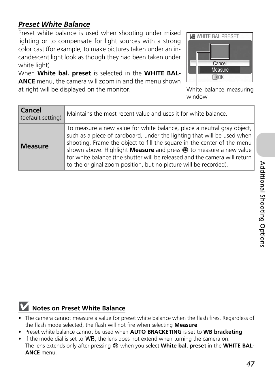 Preset white balance | Nikon P4 User Manual | Page 49 / 137