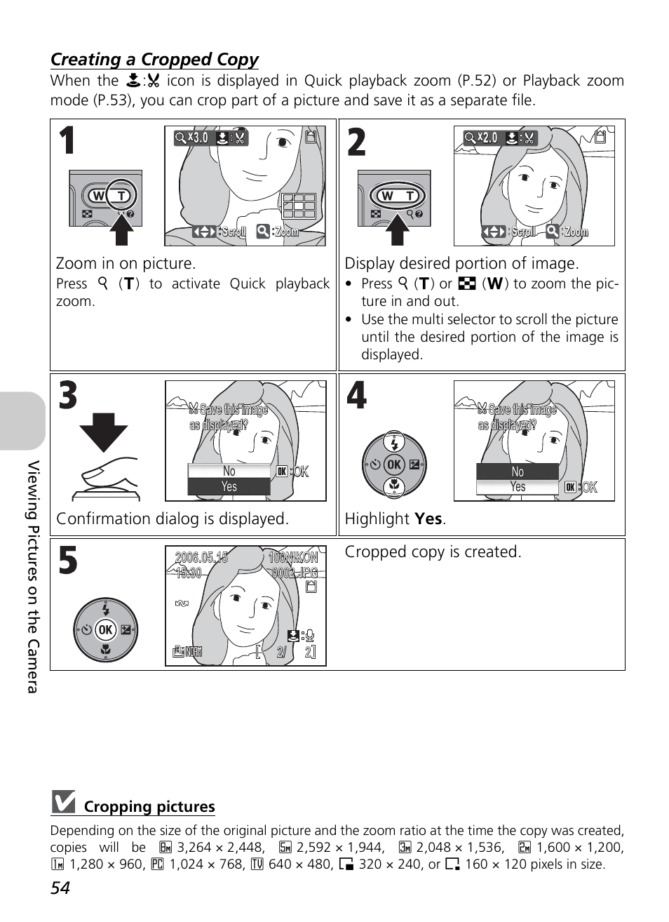 Creating a cropped copy | Nikon P4 User Manual | Page 56 / 137