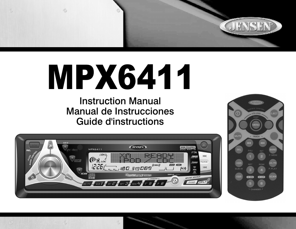 Audiovox MPX6411 User Manual | 58 pages
