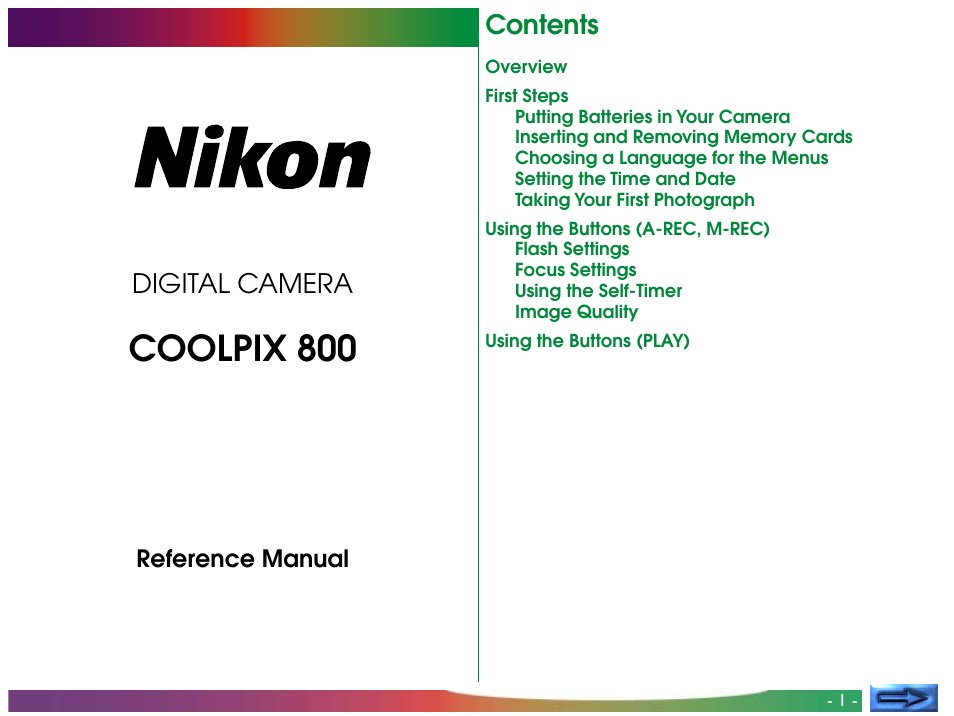 Nikon 800 User Manual | 53 pages