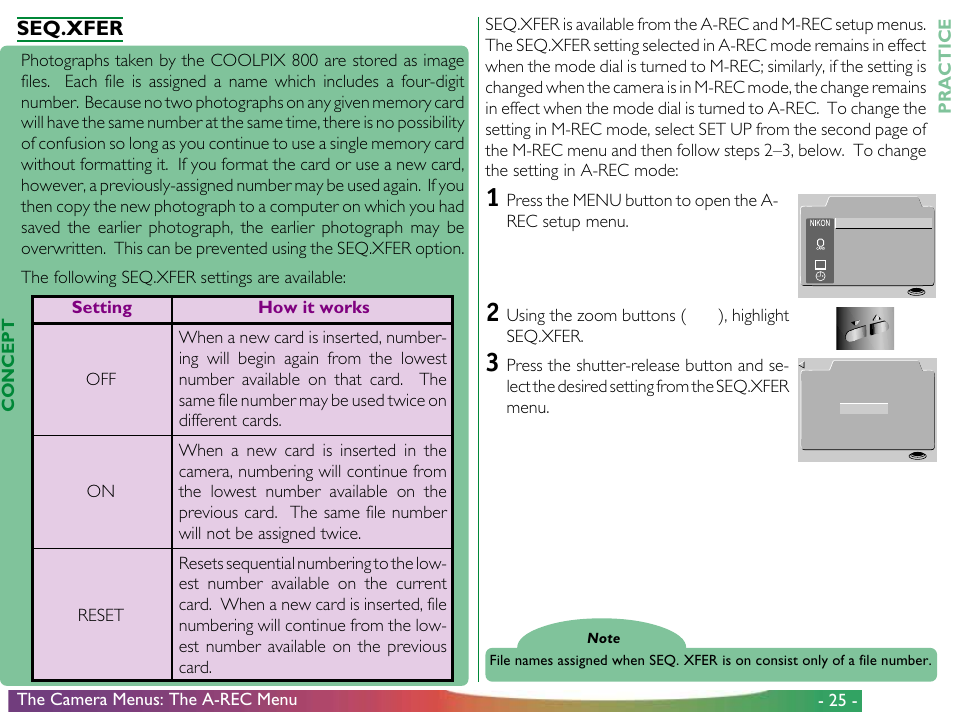 Seq.xfer | Nikon 800 User Manual | Page 25 / 53