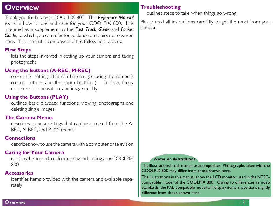 Overview | Nikon 800 User Manual | Page 3 / 53