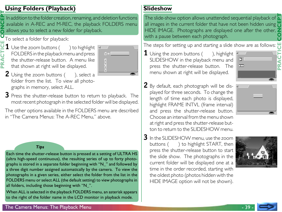 Using folders (playback), Slideshow, 39 - concept practice | The camera menus: the playback menu | Nikon 800 User Manual | Page 39 / 53
