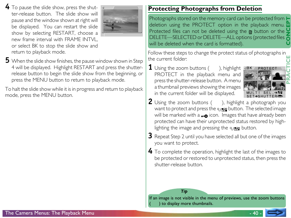 Protecting photographs from deletion | Nikon 800 User Manual | Page 40 / 53