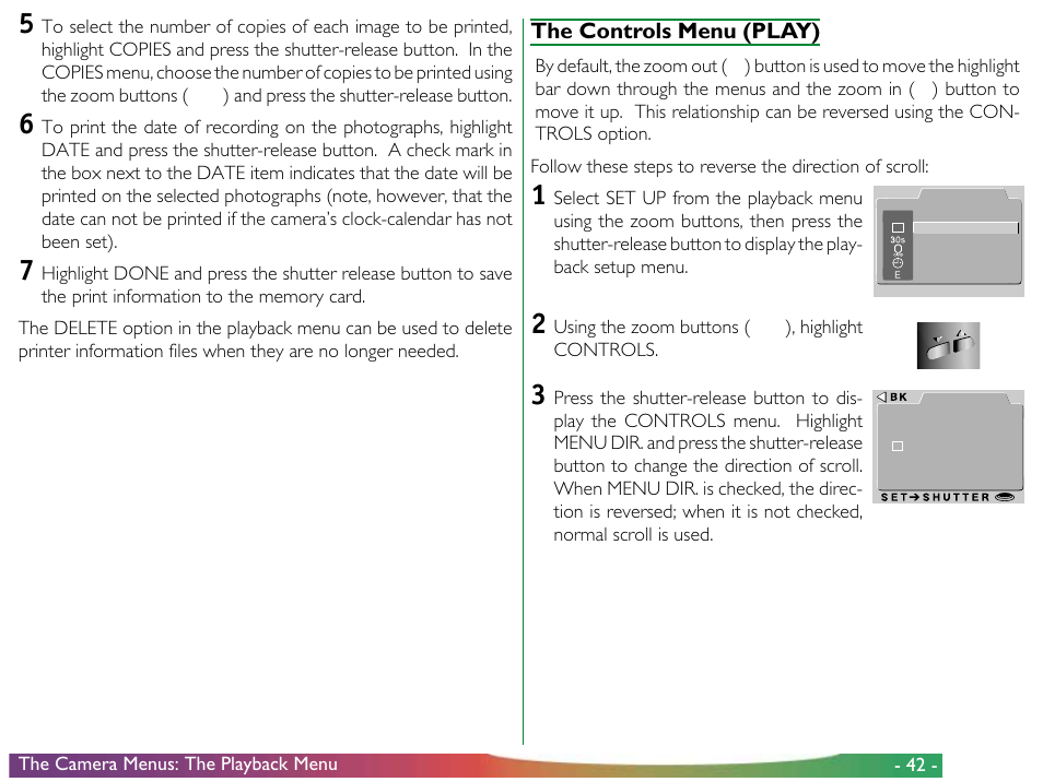 The controls menu (play) | Nikon 800 User Manual | Page 42 / 53