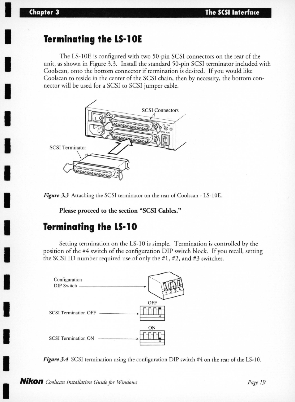 Terminating the ls-10e, Terminating the ls-10, Terminating the ls-loe | Nikon | Nikon LS-10 Installation Guide for Windows User Manual | Page 26 / 72