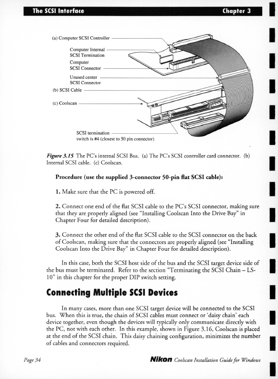 Connecting multiple scsi devices | Nikon LS-10 Installation Guide for Windows User Manual | Page 41 / 72