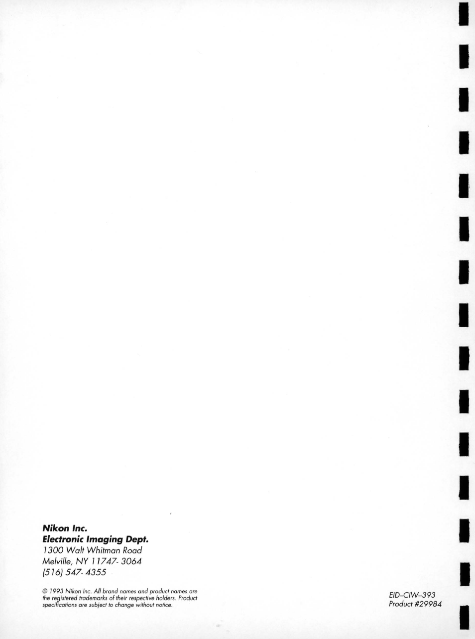 Nikon inc. electronic imaging dept | Nikon LS-10 Installation Guide for Windows User Manual | Page 72 / 72