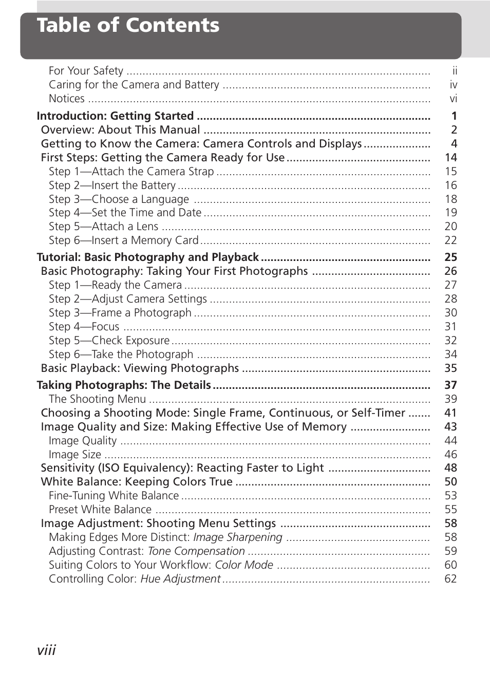 Nikon D100 User Manual | Page 10 / 212