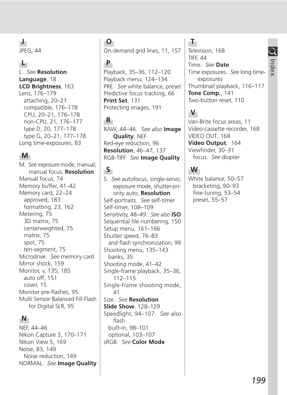 Nikon D100 User Manual | Page 211 / 212