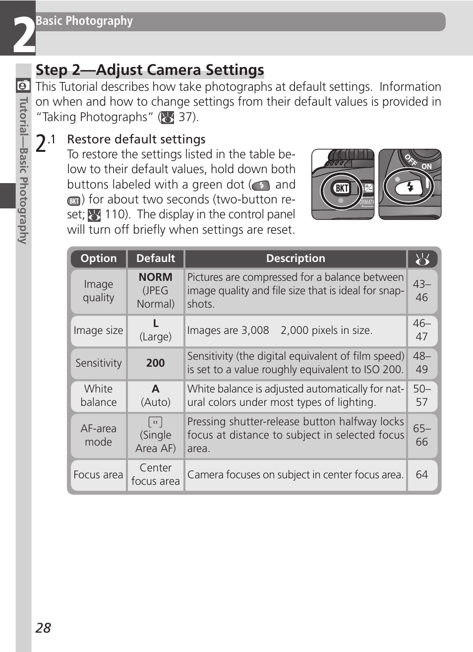 Step 2—adjust camera settings | Nikon D100 User Manual | Page 40 / 212