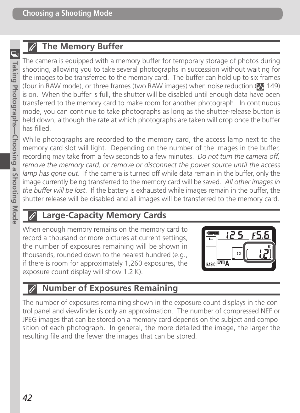 Number of exposures remaining | Nikon D100 User Manual | Page 54 / 212