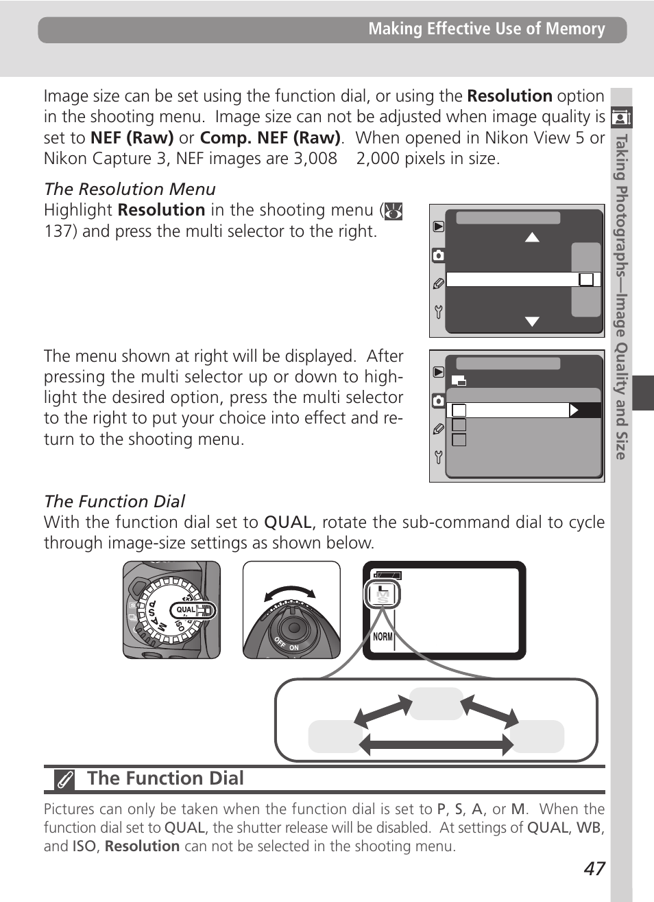 The function dial | Nikon D100 User Manual | Page 59 / 212