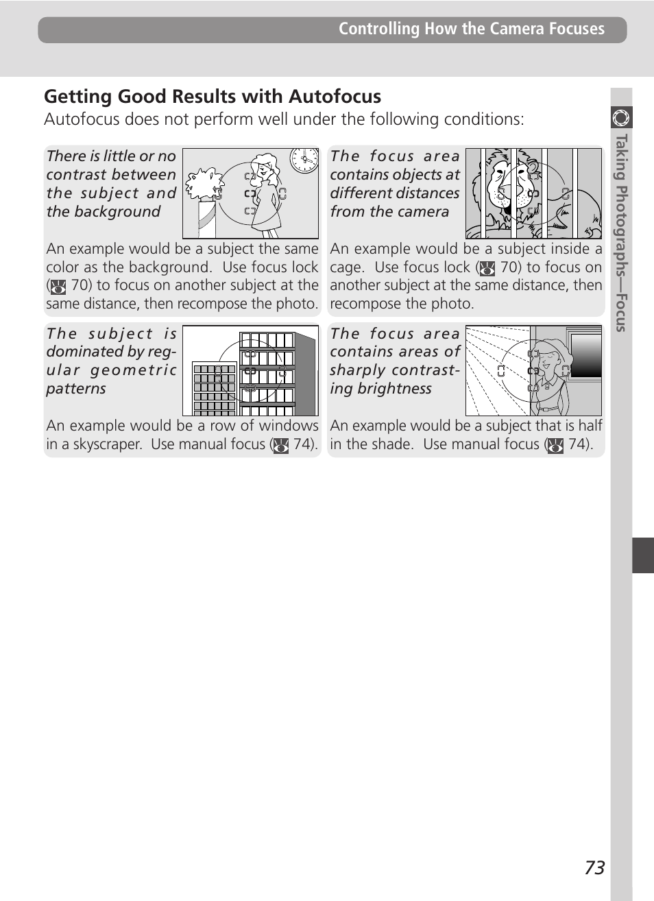 Getting good results with autofocus | Nikon D100 User Manual | Page 85 / 212