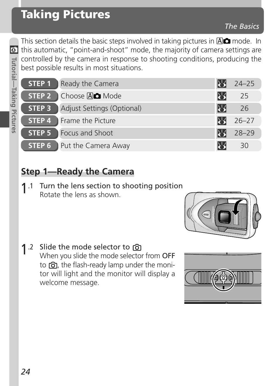 Taking pictures | Nikon 2500 User Manual | Page 36 / 120