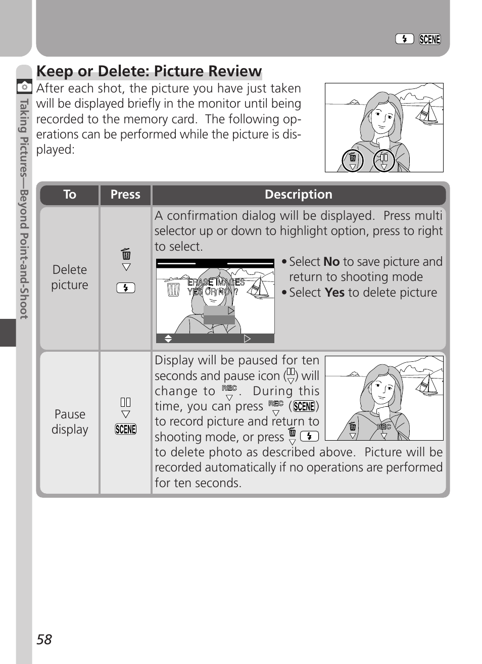 Keep or delete: picture review | Nikon 2500 User Manual | Page 70 / 120
