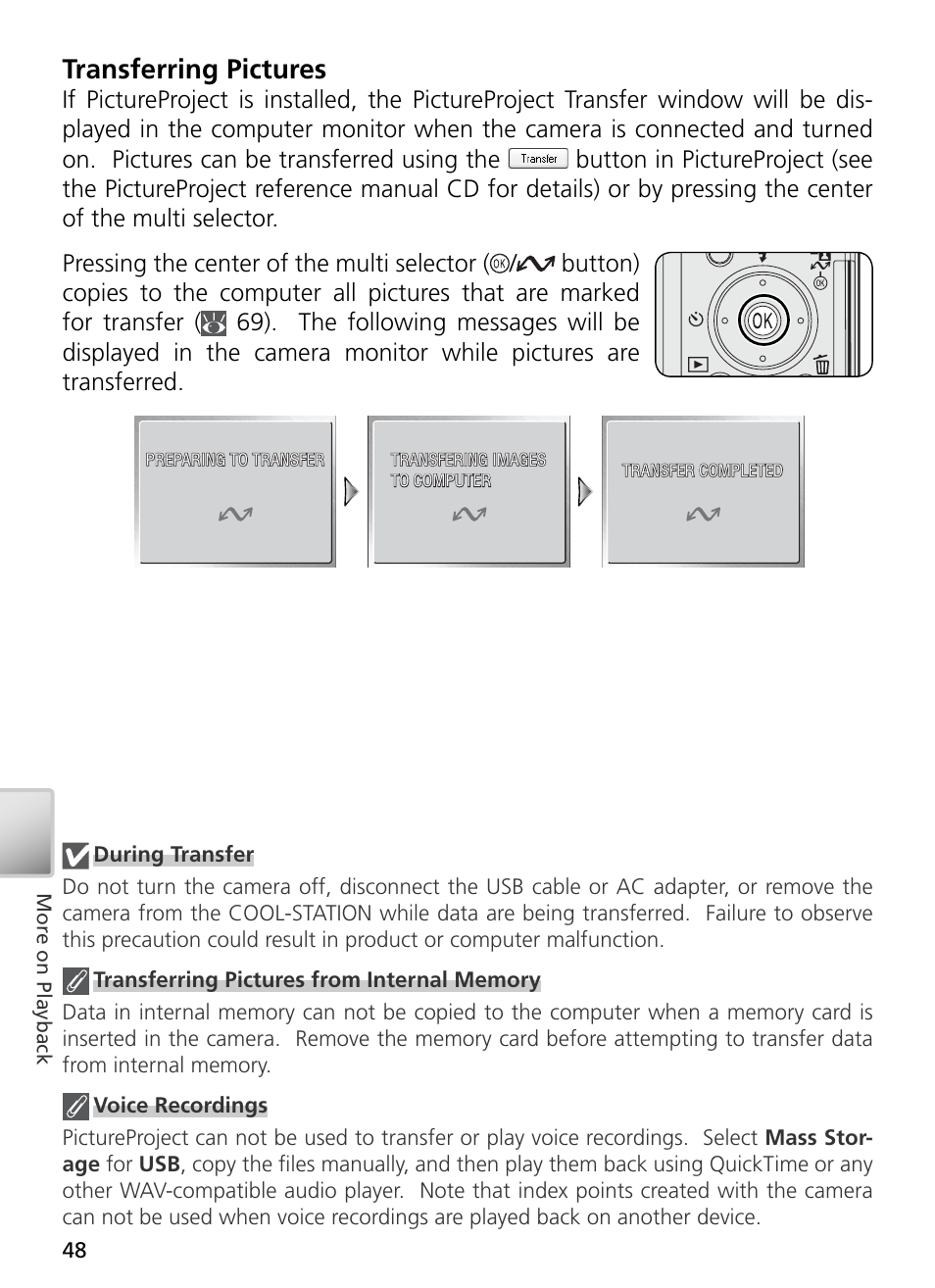 Transferring pictures | Nikon S2 User Manual | Page 58 / 110