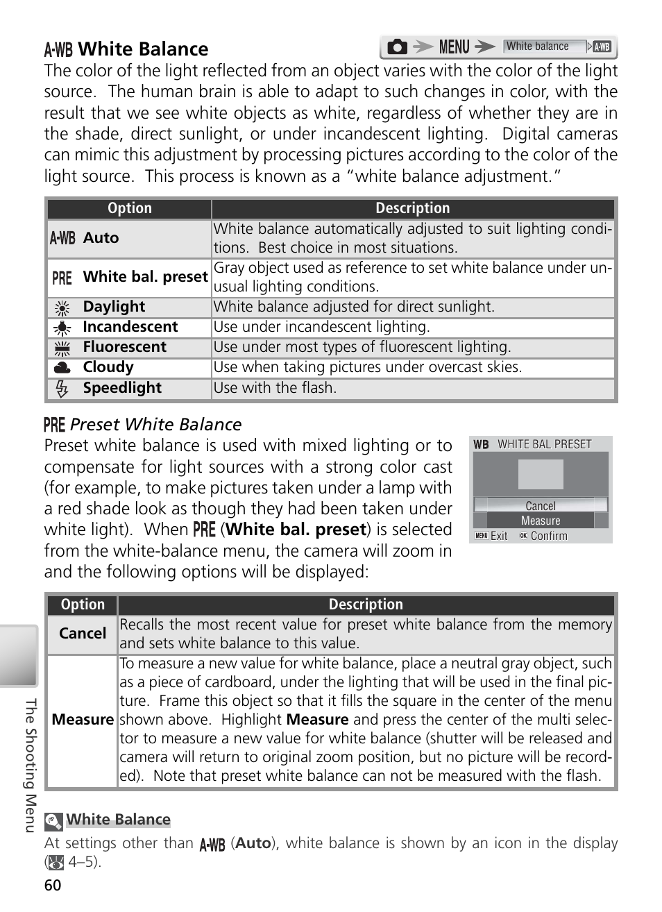 White balance | Nikon S2 User Manual | Page 70 / 110