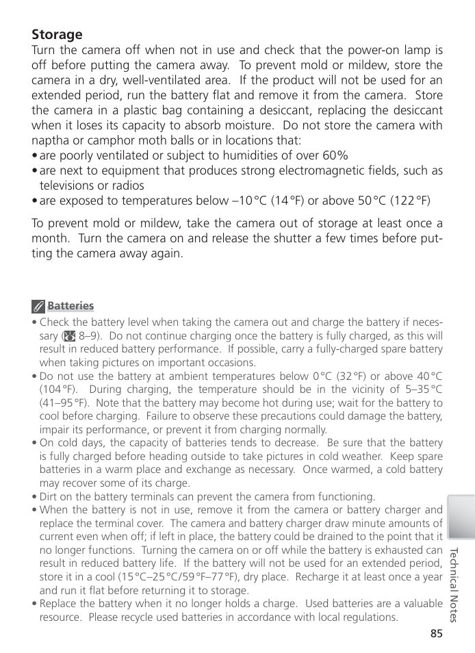 Storage | Nikon S2 User Manual | Page 95 / 110