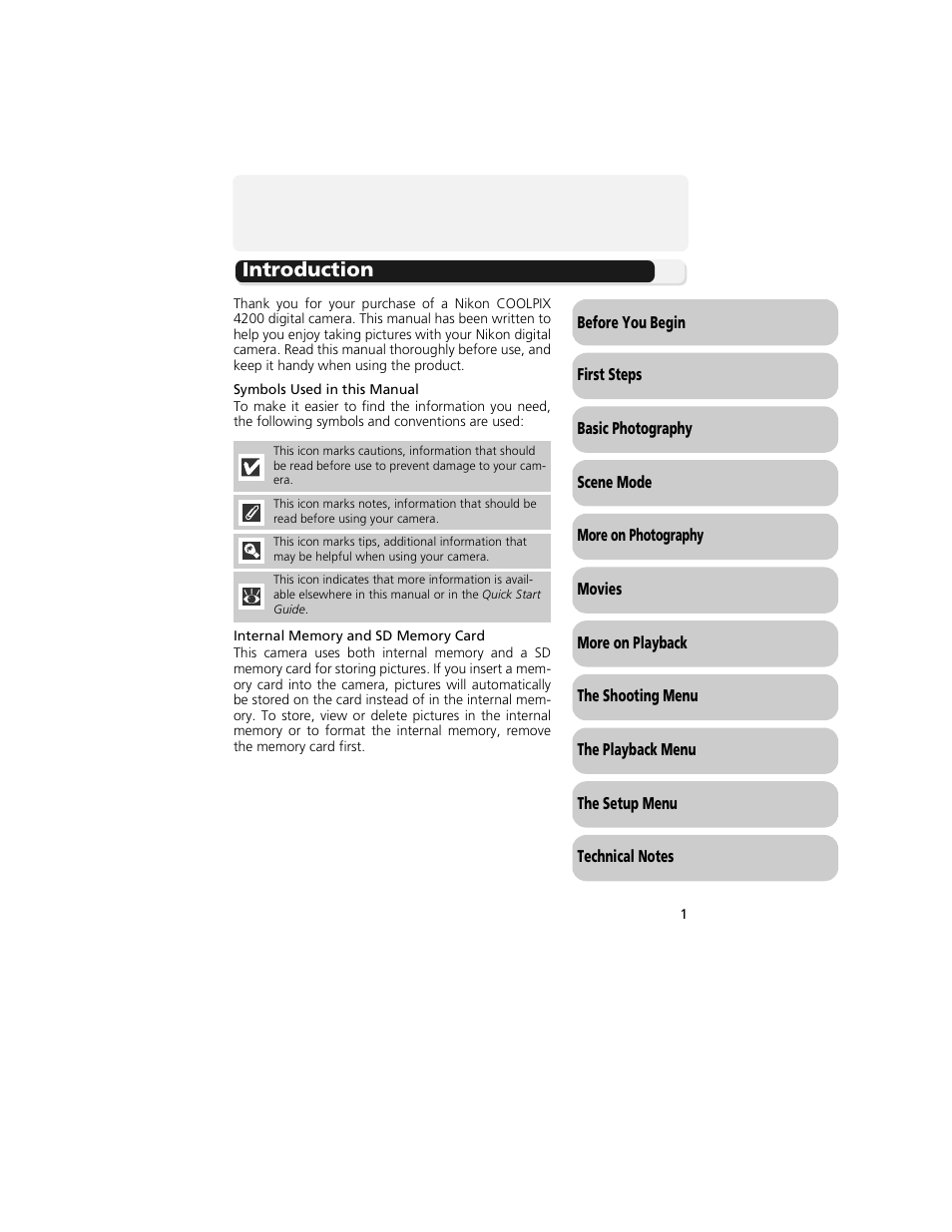 Introduction | Nikon 4200 User Manual | Page 11 / 152