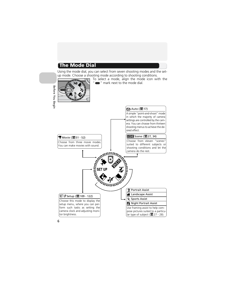 The mode dial | Nikon 4200 User Manual | Page 16 / 152