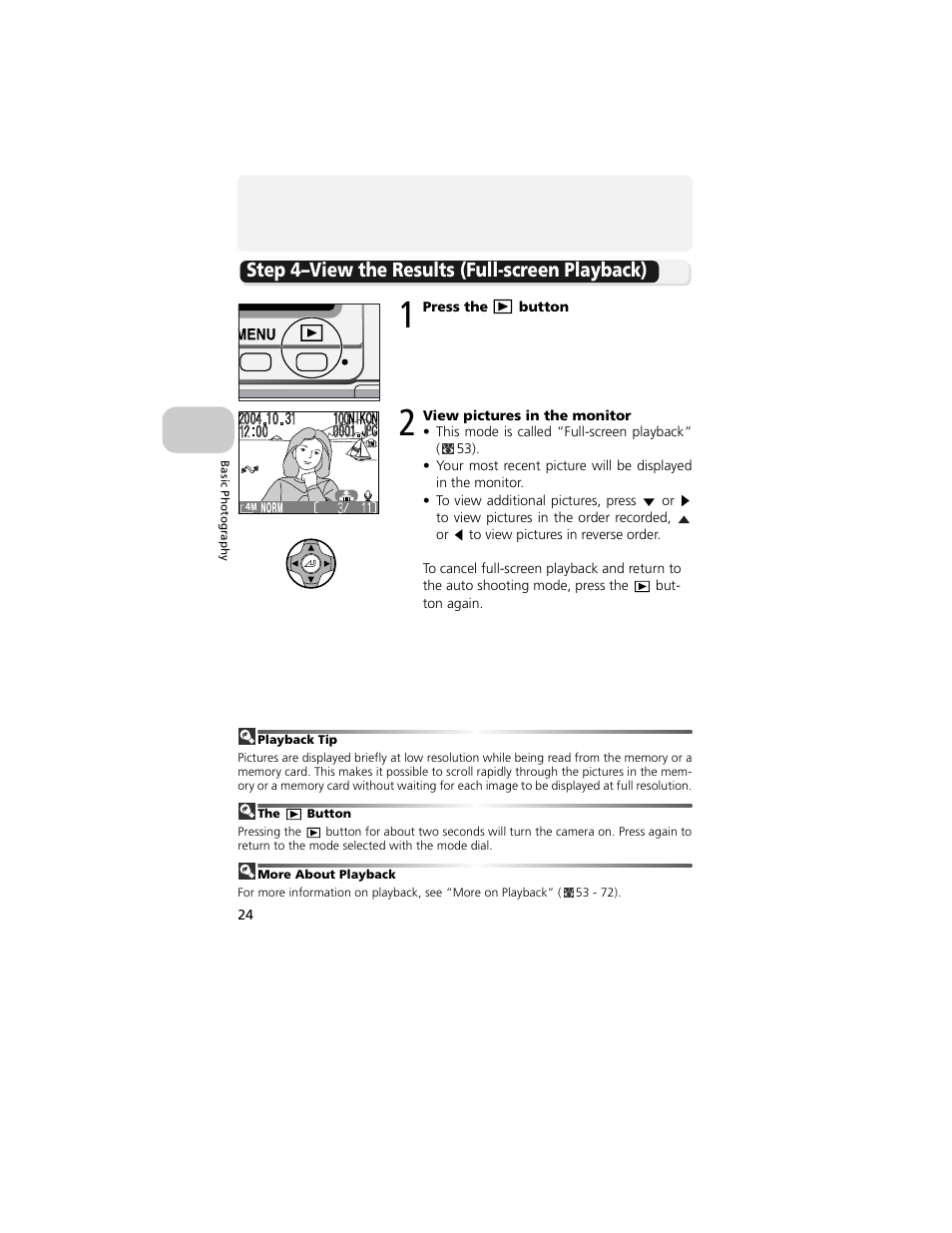 Step 4–view the results (full-screen playback) | Nikon 4200 User Manual | Page 34 / 152