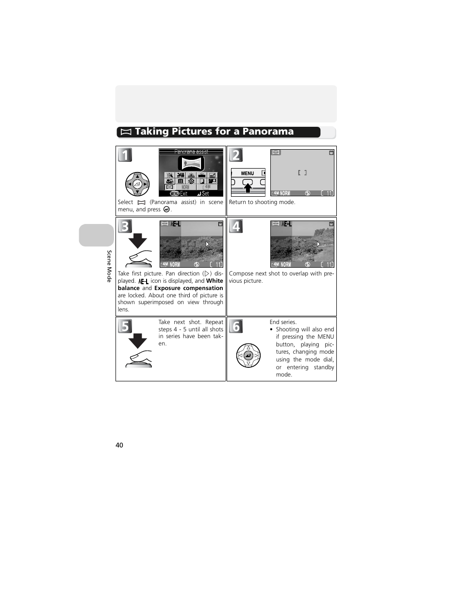 Taking pictures for a panorama | Nikon 4200 User Manual | Page 50 / 152