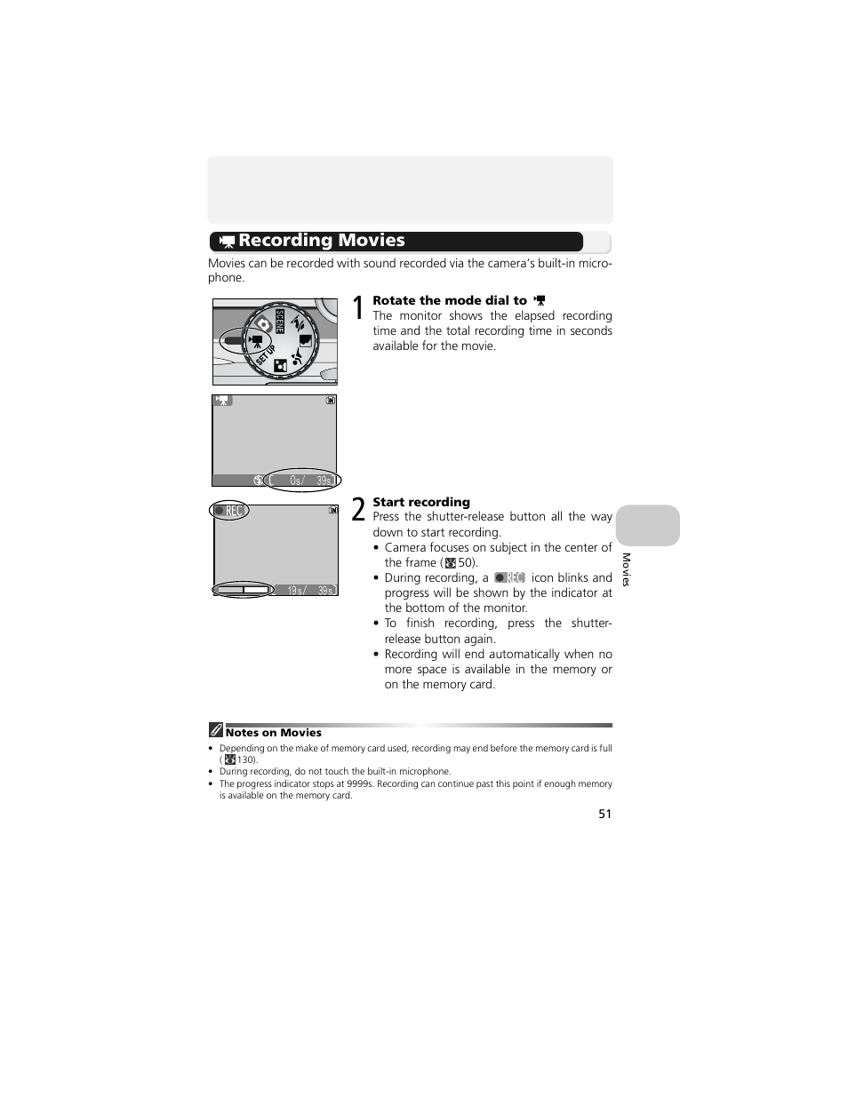 Recording movies | Nikon 4200 User Manual | Page 61 / 152