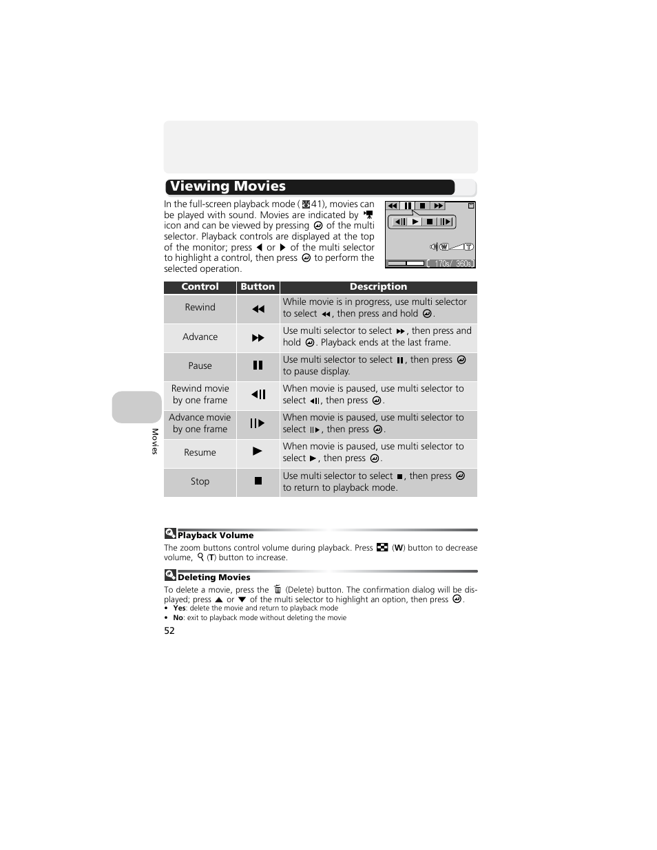 Viewing movies | Nikon 4200 User Manual | Page 62 / 152