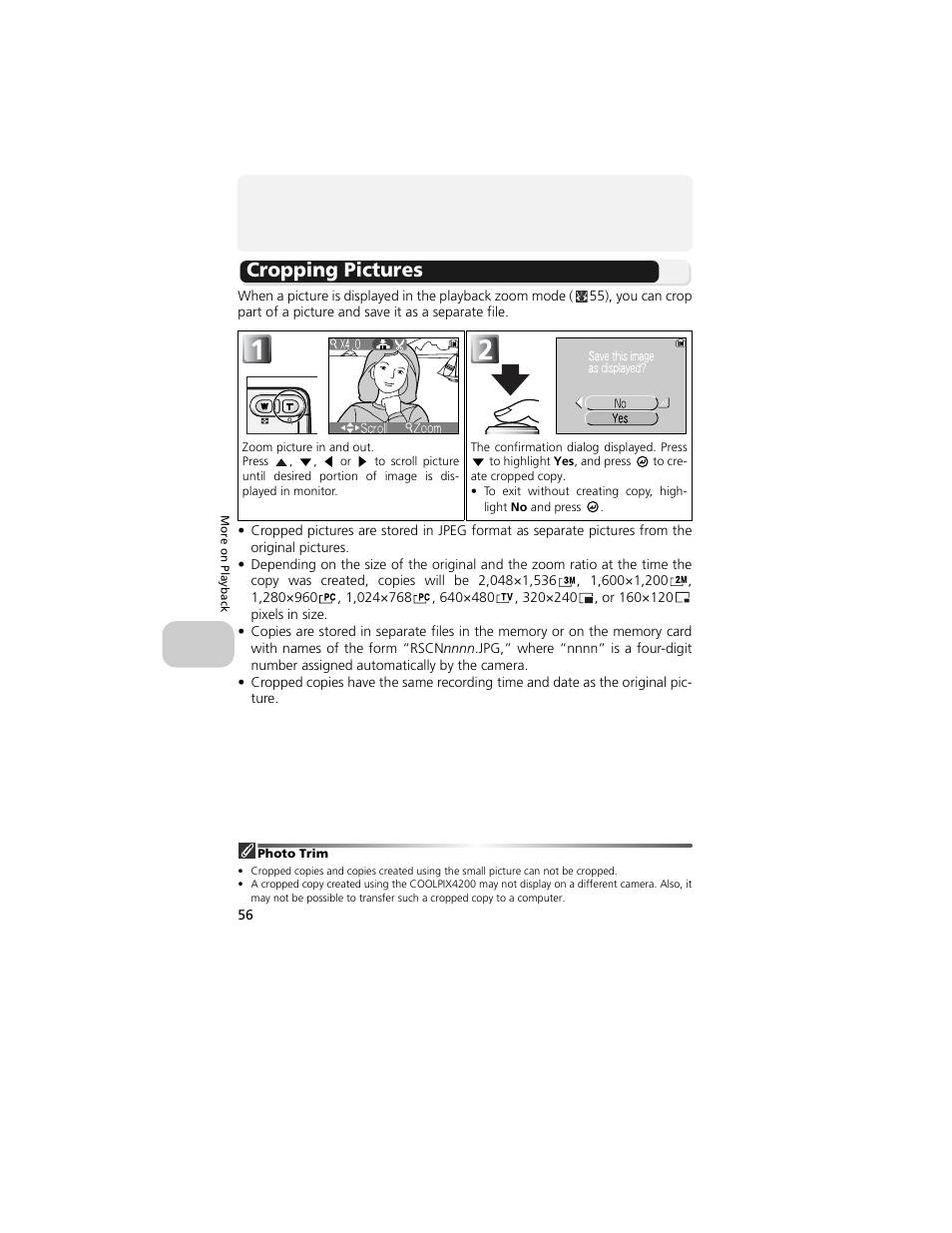 Cropping pictures | Nikon 4200 User Manual | Page 66 / 152