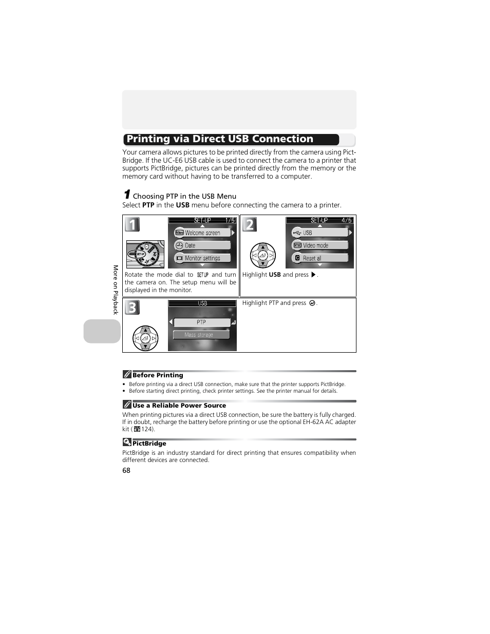 Printing via direct usb connection | Nikon 4200 User Manual | Page 78 / 152