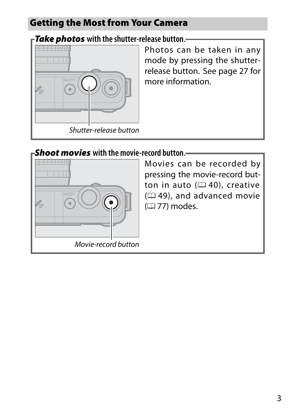 Getting the most from your camera | Nikon AW1 User Manual | Page 5 / 144
