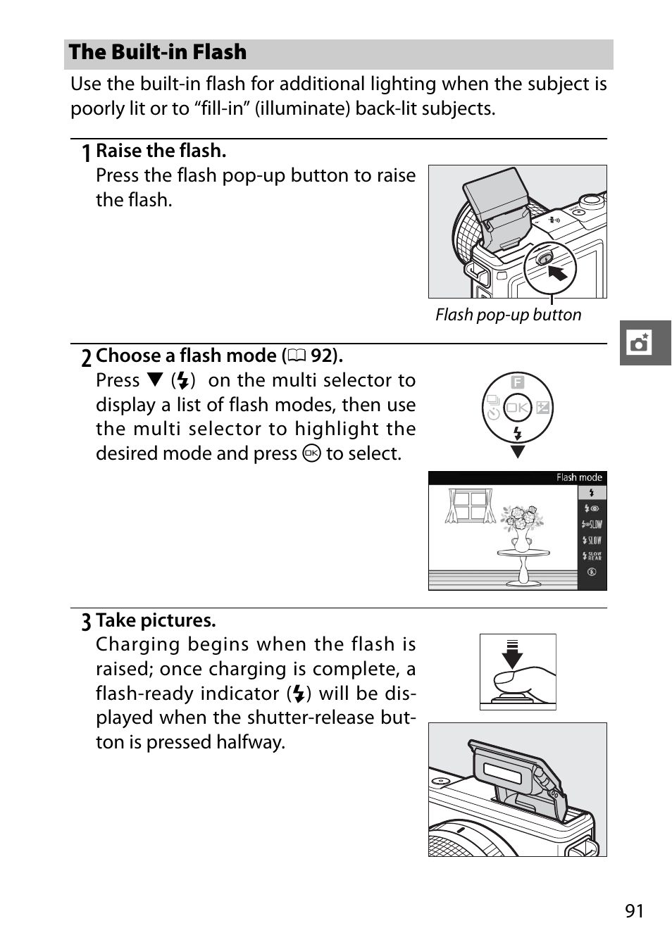 The built-in flash | Nikon AW1 User Manual | Page 93 / 144