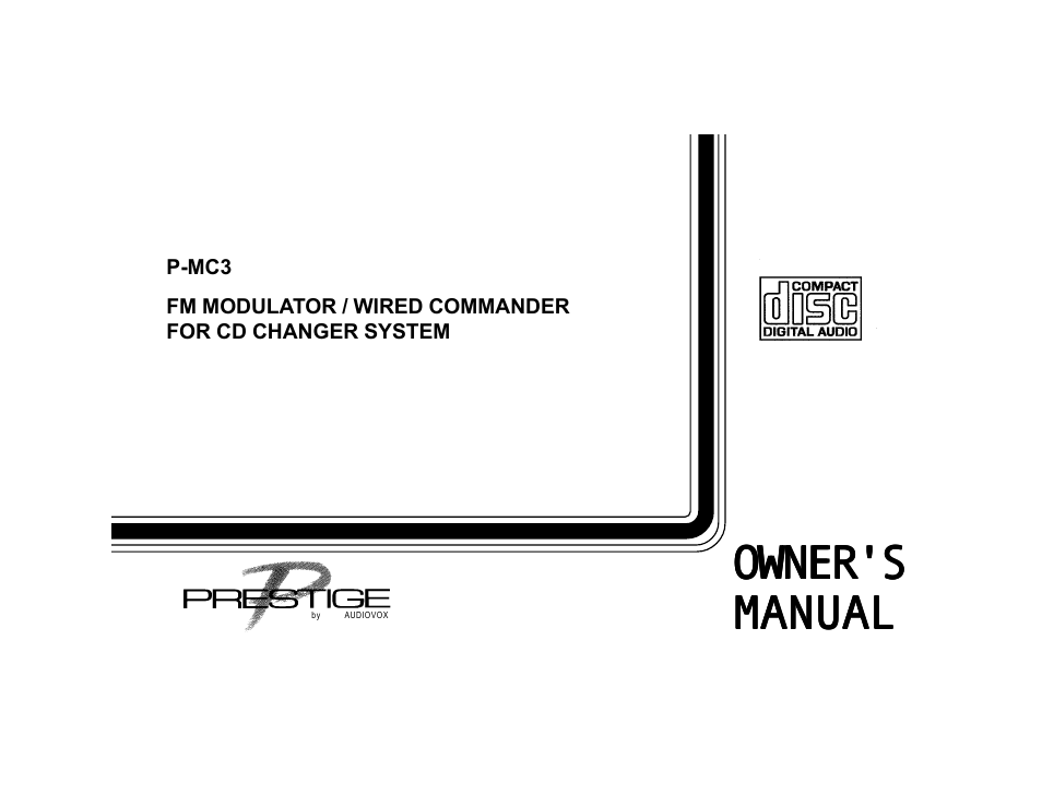 Audiovox Prestige P-MC3 User Manual | 8 pages